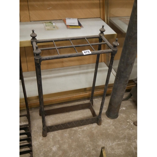 475 - OLD BRASS & IRON STICK STAND