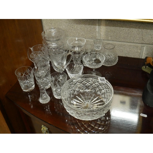 566 - LOT OF CUT GLASS