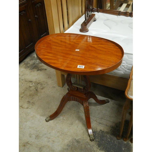 593 - MAHOGANY LYRE TABLE