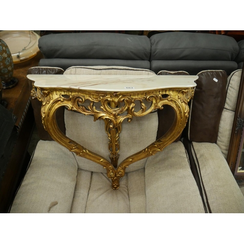 663 - GILT & MARBLE CONSOLE TABLE