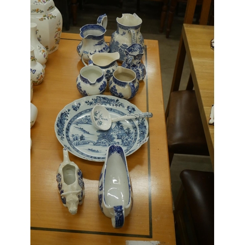 735 - LOT OF BLUE & WHITE WARE