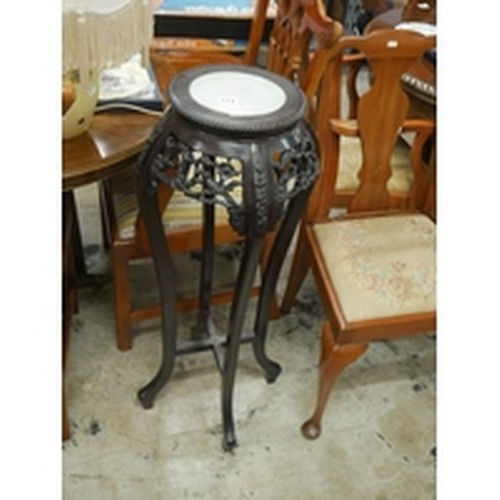 771 - MARBLE TOP CARVED PLANT STAND