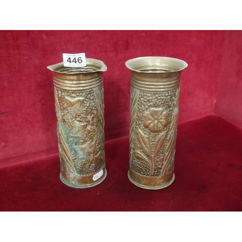 446 - PAIR OF TRENCH ART SHELLS