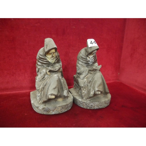 447 - 2 ANTIQUE SPELTER FIGURES