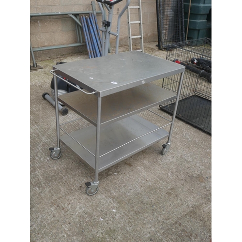 32 - STAINLESS STEEL TROLLEY