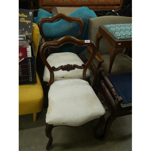 607 - 2 BALLOON BACK CHAIRS