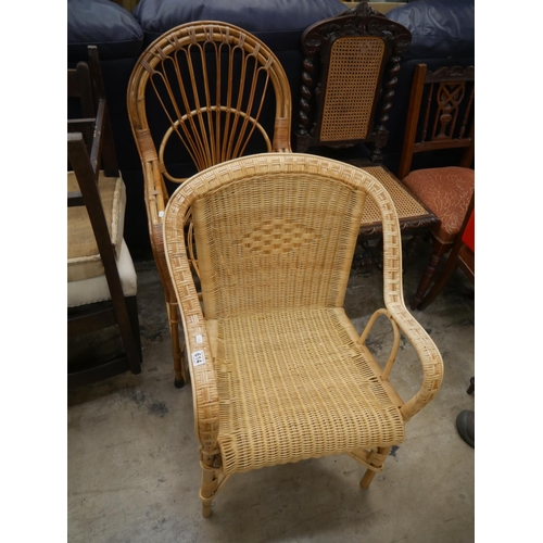 614 - 2 WICKER CHAIRS