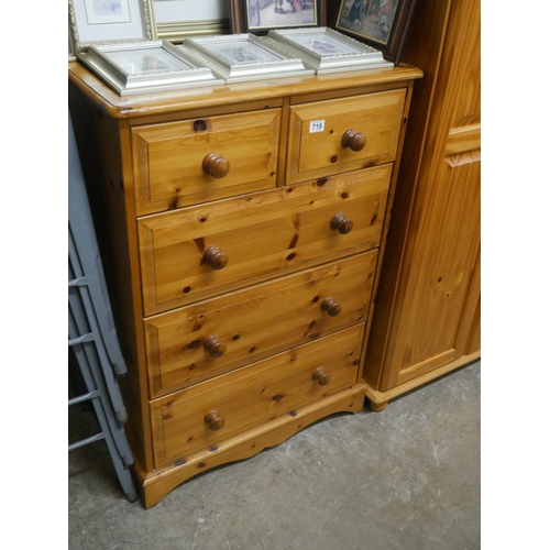 718 - PINE CHEST OF DRAWERS