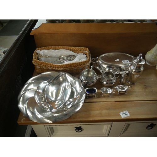 728 - LOT OF SILVER PLATE ETC