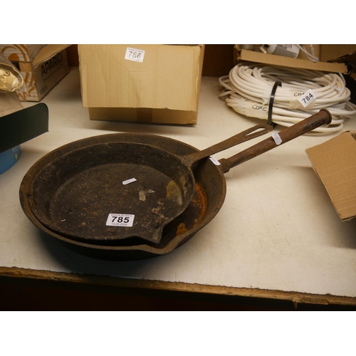 785 - 2 OLD FRYING PANS