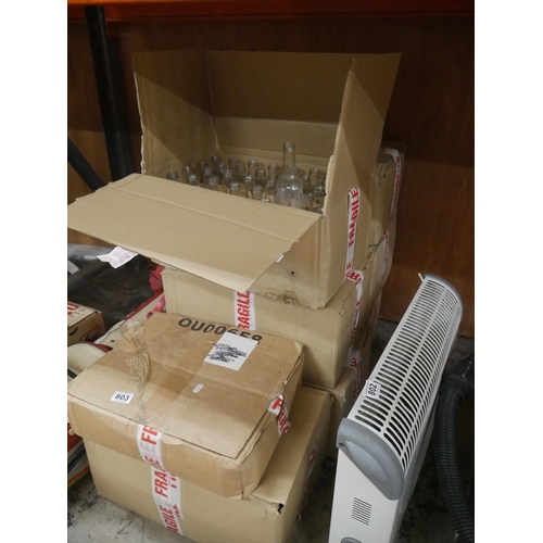 803 - 7 BOXES OF FOOD GRADE BOTTLES WITH LIDS