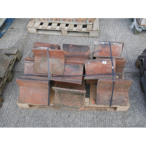 11 - PALLET OF RED CLAY RIDGE TILES