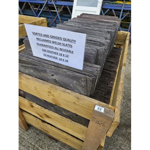 22 - PALLET OF RECLAIMED WELSH SLATES AS PER DESCRIPTION