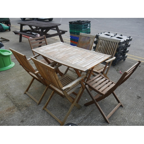 45 - GARDEN TABLE & 6 CHAIRS