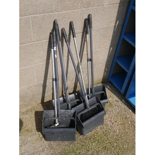 56 - LOT OF DUST PANS & BRUSHES