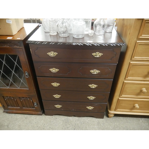 718 - MAHOGANY CHEST OF DRAWERS