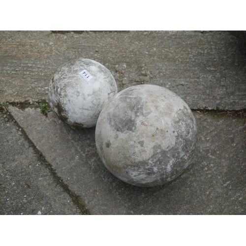 114 - 2 CONCRETE BALLS