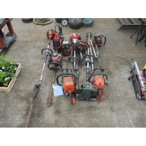 37 - LOT OF GARDEN TOOLS FOR SPARES OR REPAIRS