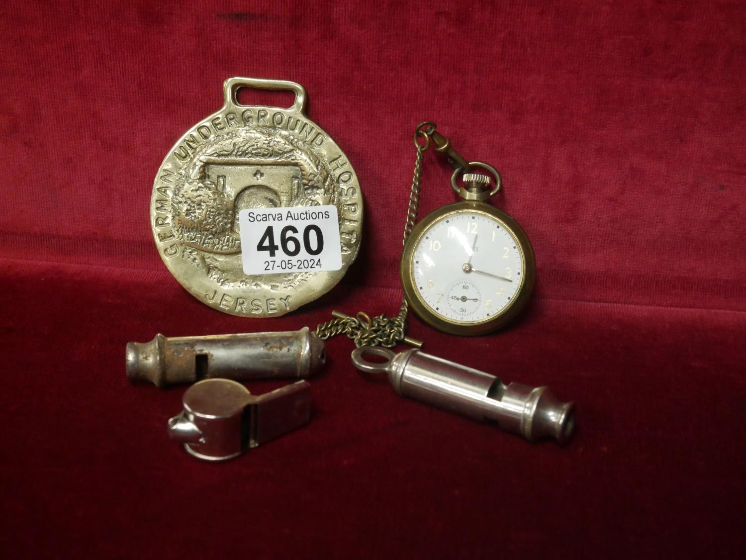 MILITARY WHISTLES, POCKET WATCH ETC