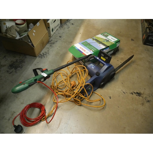 837 - ELECTRIC STRIMMER & CHAINSAW