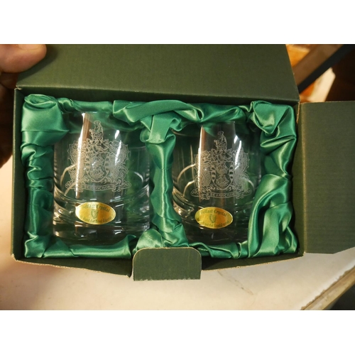 864 - BOXED BELFAST CRYSTAL GLASSES