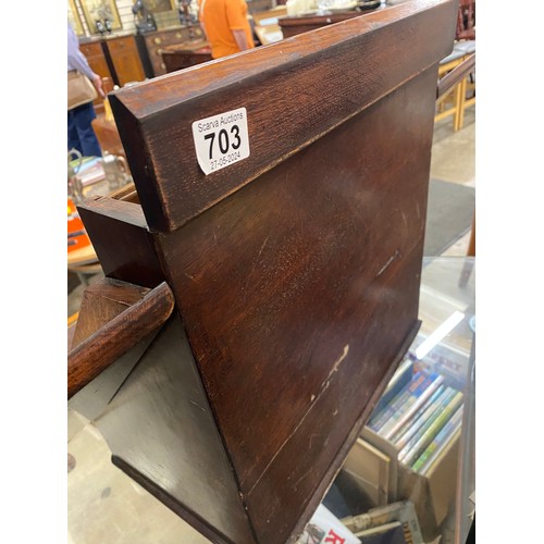 703 - 19TH C. OAK STATIONERY BOX