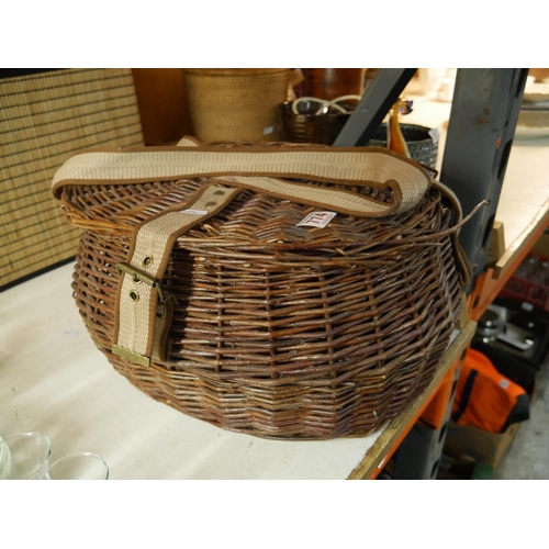 774 - WICKER FISHING BASKET