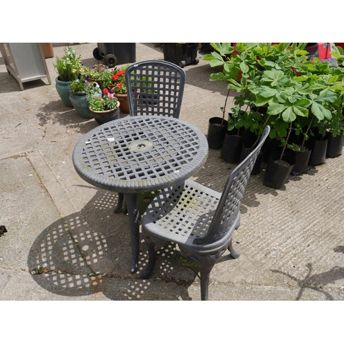 79 - PLASTIC GARDEN TABLE & 2 CHAIRS