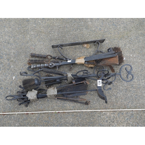 124 - LOT OF FIRE IRONS