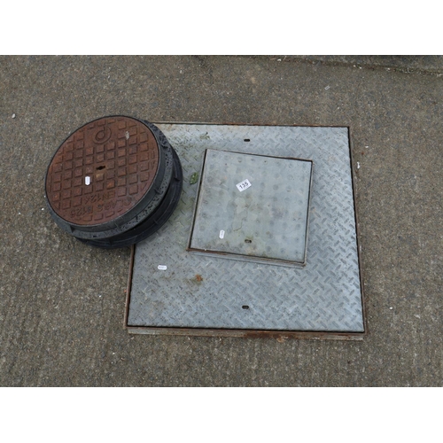 135 - LOT OF MANHOLE LIDS