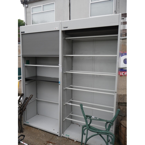 168 - 2 TAMBOUR UNITS - ONE DOOR NEEDS REPAIR