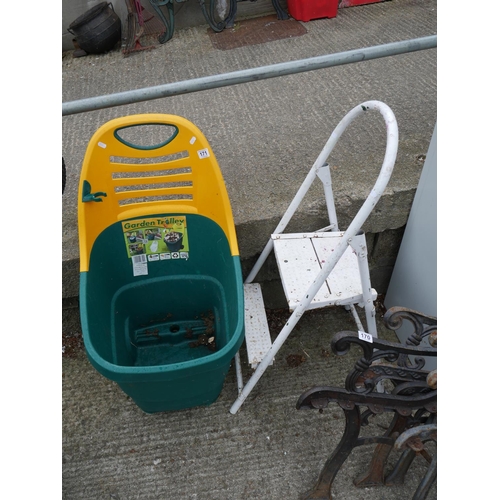 171 - SET OF STEPS & GARDEN TROLLEY