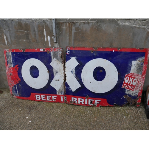 187 - ENAMEL OXO SIGN