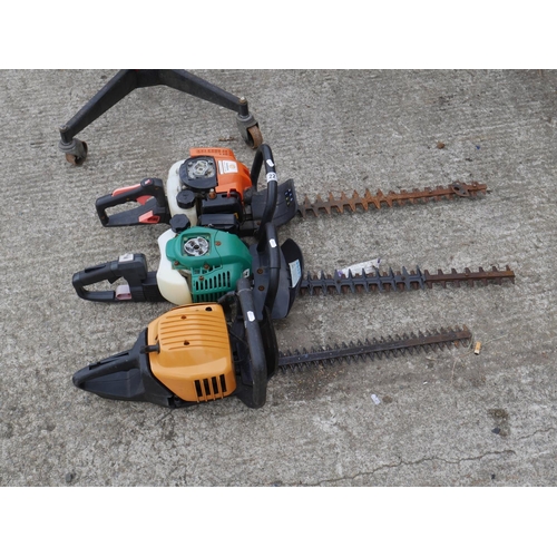 22 - 3 PETROL HEDGE TRIMMERS FOR PARTS OR REPAIRS