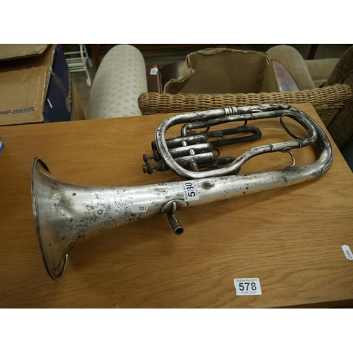 580 - BOOSEY & CO. SILVER INSTRUMENT - REPAIRS NEEDED