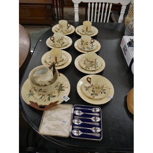 633 - TEA SET & BOXED TEASPOONS