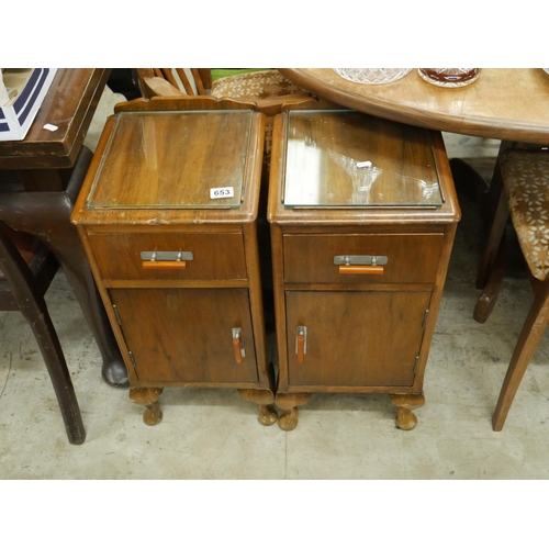 653 - PAIR OF ART DECO BEDSIDE CABINETS