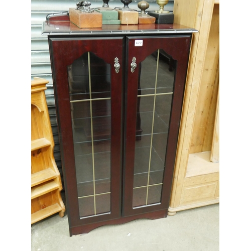 672 - MAHOGANY DISPLAY CABINET