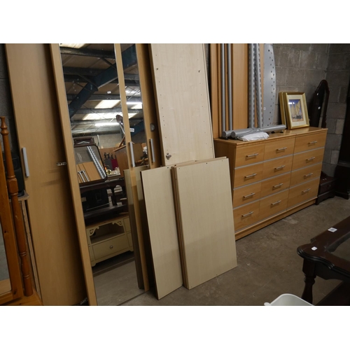 679 - FLAT PACK WARDROBE & 2 CHESTS OF DRAWERS