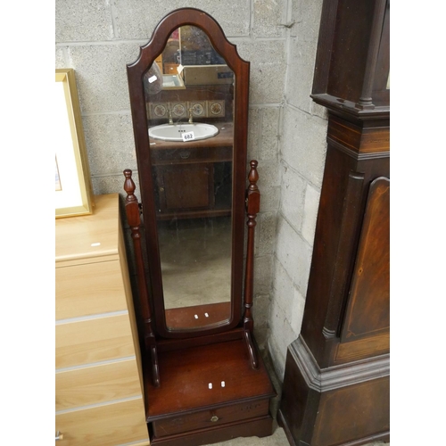 682 - MAHOGANY CHEVAL MIRROR