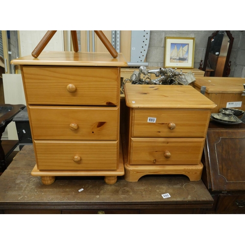 693 - 2 PINE CHESTS OF DRAWERS