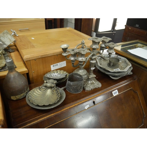 696 - LOT OF SILVER PLATE