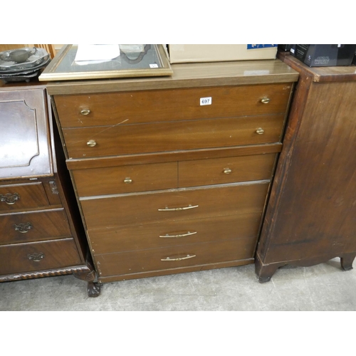 697 - MID CENTURY CHEST OF DRAWERS