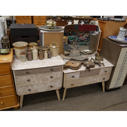 713 - MID CENTURY DRESSING TABLE & CHEST OF DRAWERS