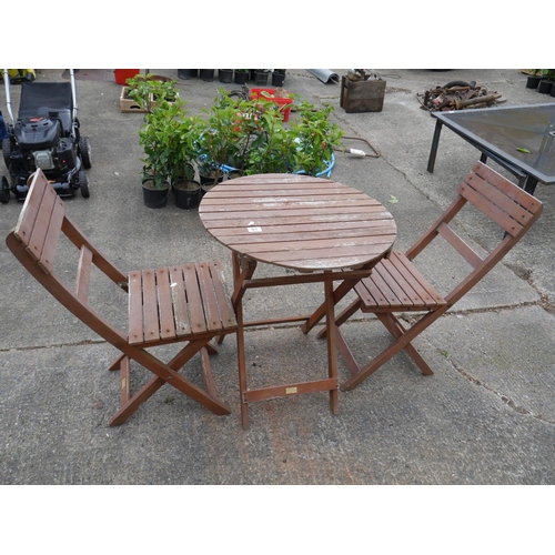 91 - GARDEN TABLE & 2 CHAIRS