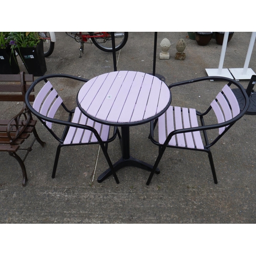 141 - GARDEN TABLE & 2 CHAIRS