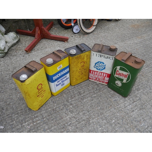 192 - 5 OIL CANS & CONTENTS