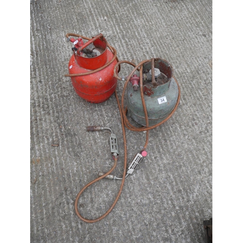 33 - 2 BLOW LAMPS & CYLINDERS