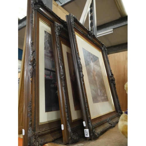 827 - 3 FRAMED PRINTS