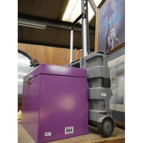 844 - FOLDING TROLLEY & FILE STORAGE BOX